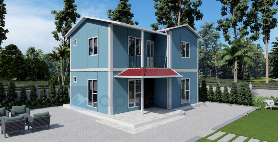 100м² Двуетажна сглобяема къща