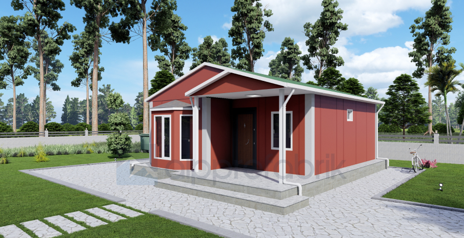 55м² Едноетажна сглобяема къща