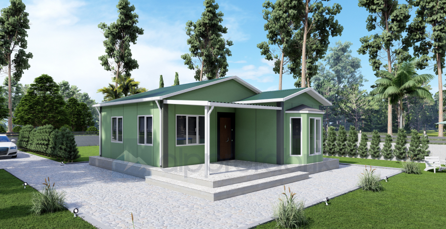 61м² Едноетажна сглобяема къща